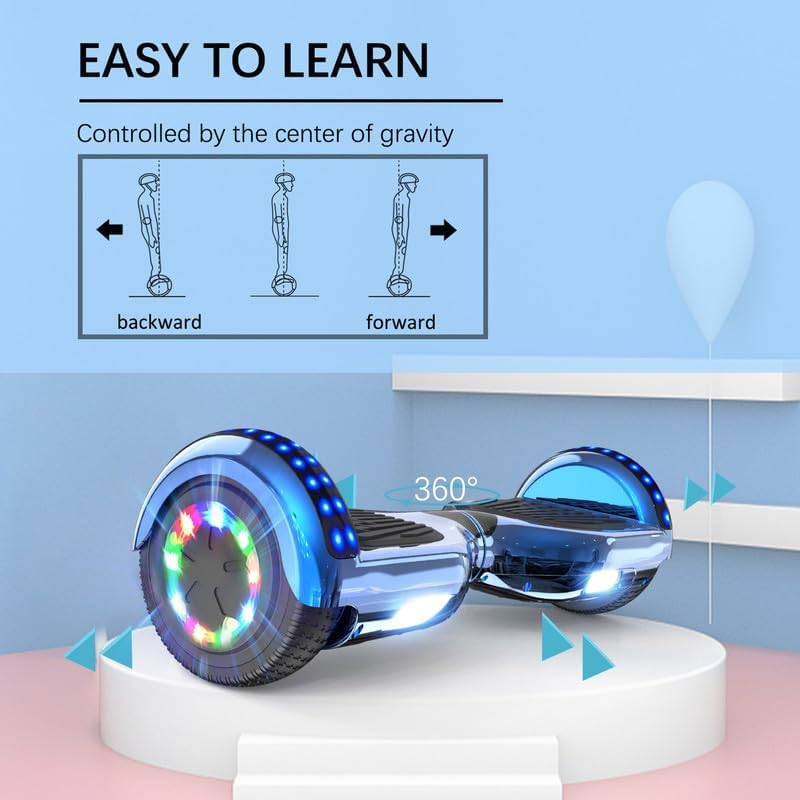 RCB Hoverboards for Kids and Adults 6.5 inch with Bluetooth and Speaker
