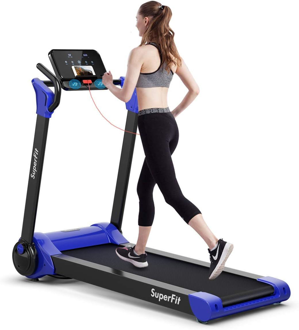 Compact Foldable Treadmill 2.25 HP with Touch LED Screen & Bluetooth Audio
