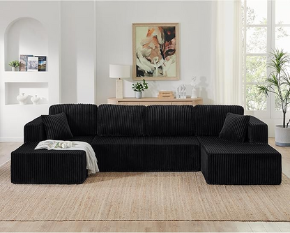 U-Shape Modular Corduroy Sectional Sofa
