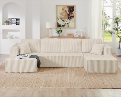 U-Shape Modular Corduroy Sectional Sofa