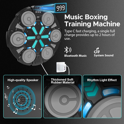 Bluetooth Music Wall Mounted Boxing Machine for Kids and Adults with Punching Pad with Gloves