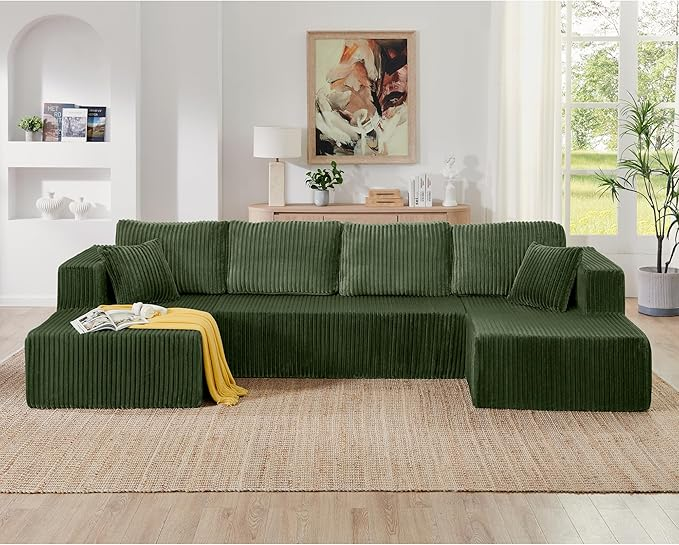 U-Shape Modular Corduroy Sectional Sofa
