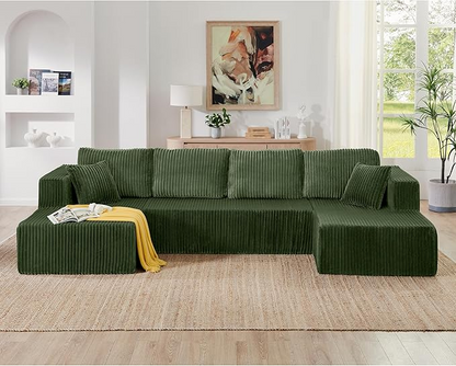 U-Shape Modular Corduroy Sectional Sofa