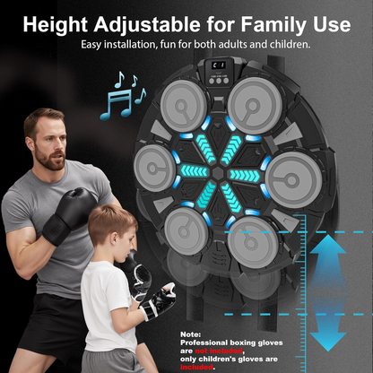Bluetooth Music Wall Mounted Boxing Machine for Kids and Adults with Punching Pad with Gloves