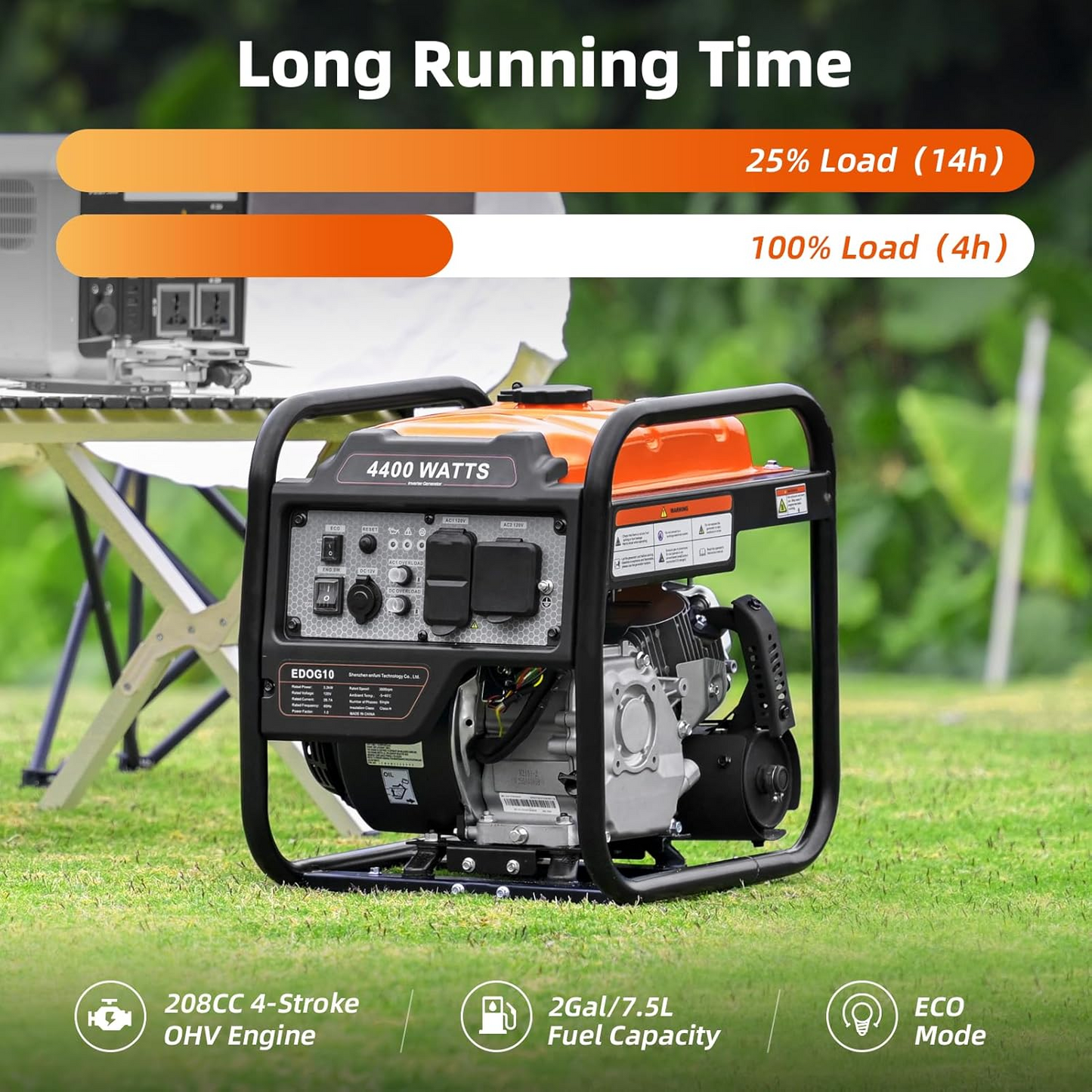 4400W Portable Inverter Generator Gas Powered