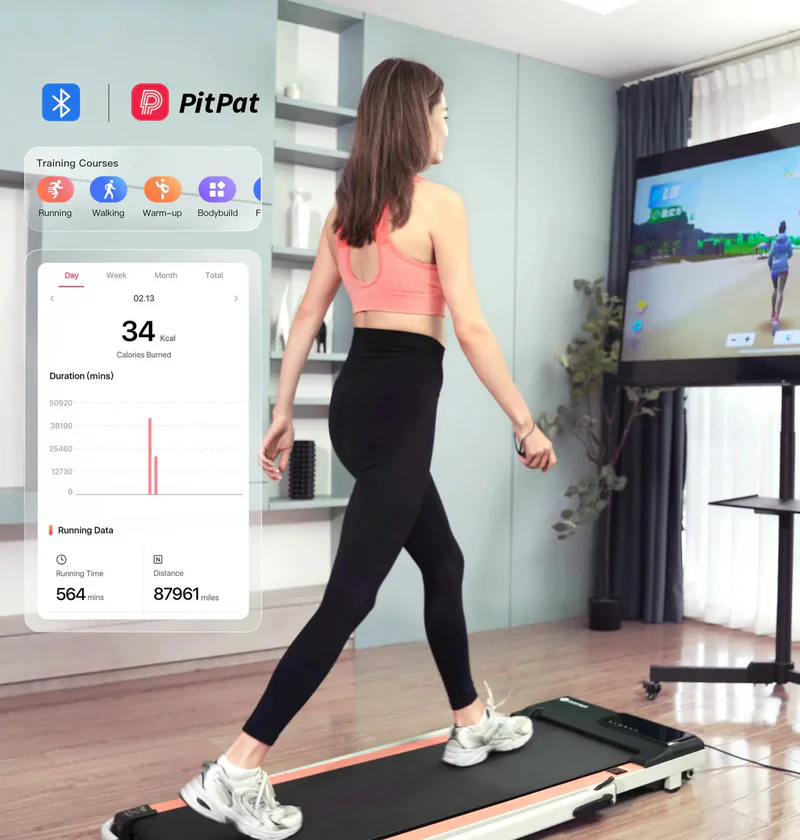 A5 Pro Smart 2-in-1 Folding Treadmill – Compact Walking Pad for Home & Office