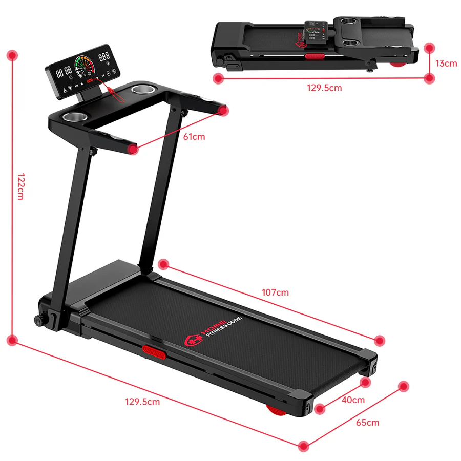 Folding Treadmill Q8 Pro, 1-14KM/H, 20% Auto Incline and Touch Control