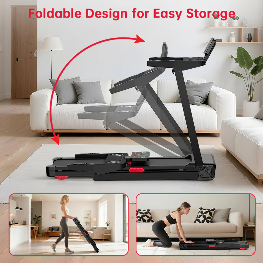 Folding Treadmill Q8 Pro, 1-14KM/H, 20% Auto Incline and Touch Control