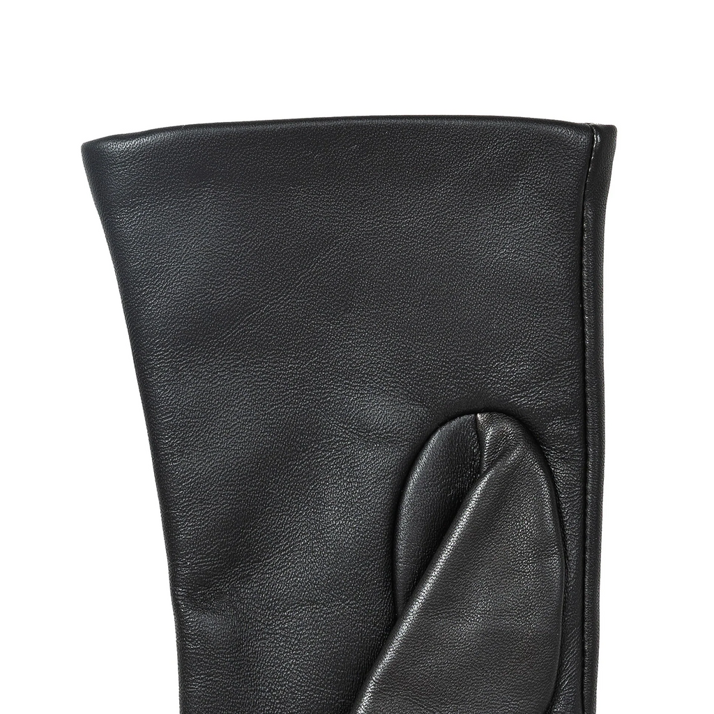 Black Women’s Leather Gloves with Touchscreen Capability and Cashmere Lining