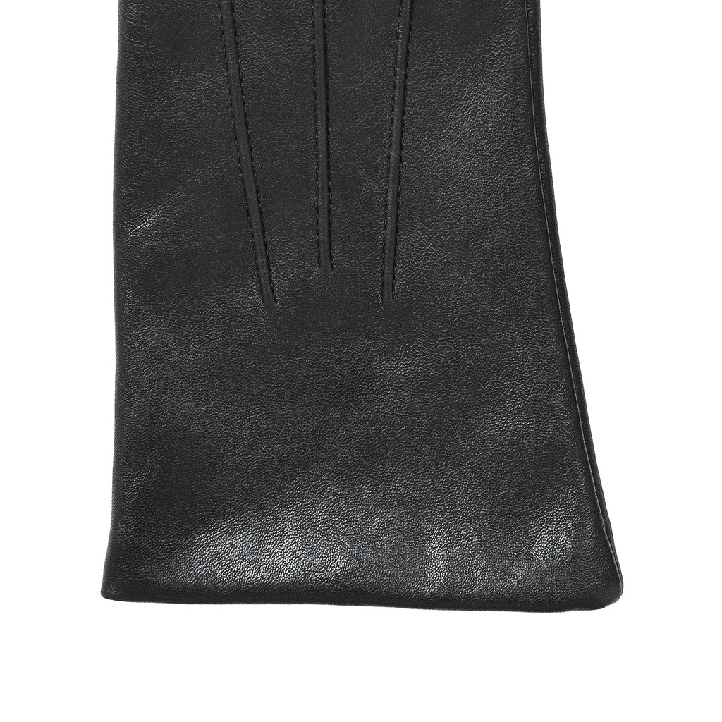 Black Women’s Leather Gloves with Touchscreen Capability and Cashmere Lining