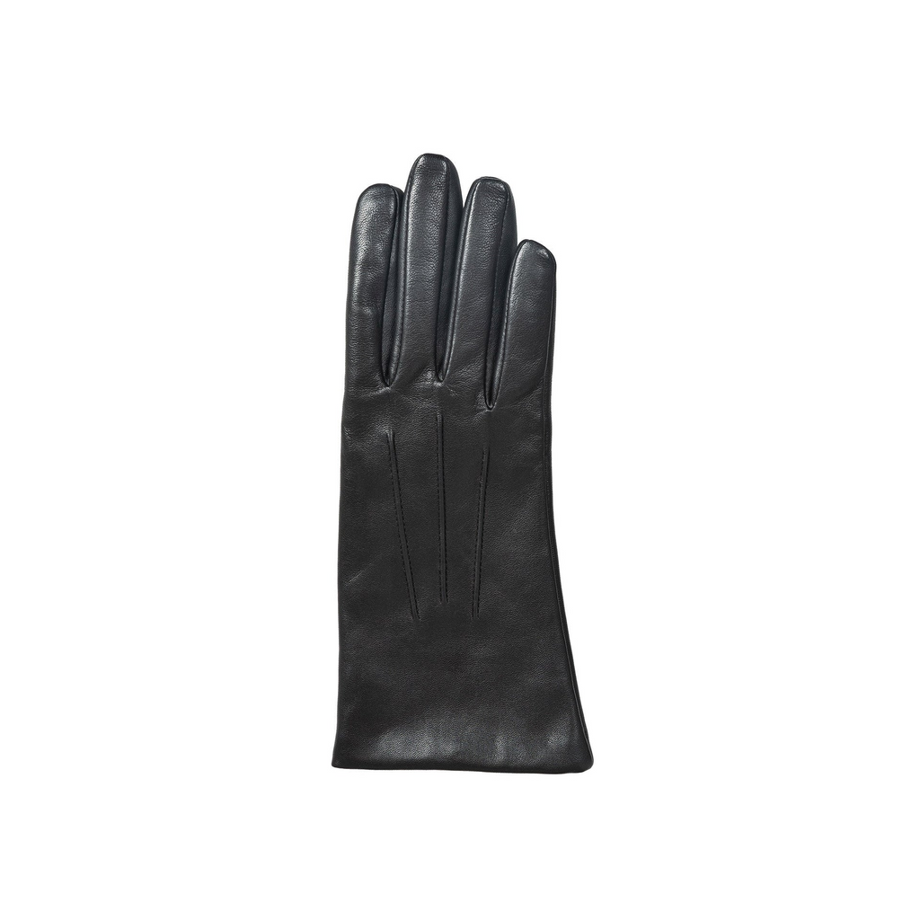 Black Women’s Leather Gloves with Touchscreen Capability and Cashmere Lining