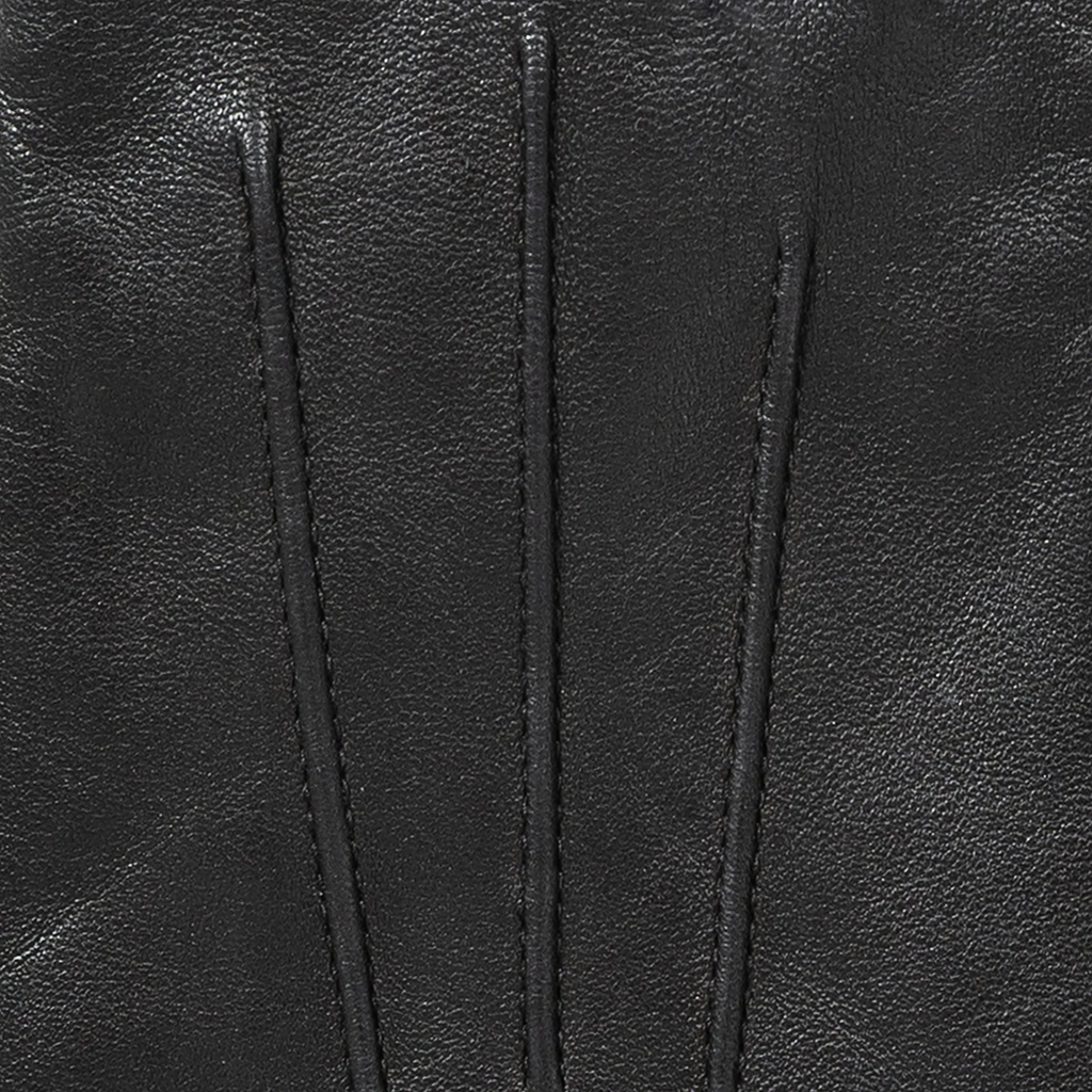 Black Women’s Leather Gloves with Touchscreen Capability and Cashmere Lining