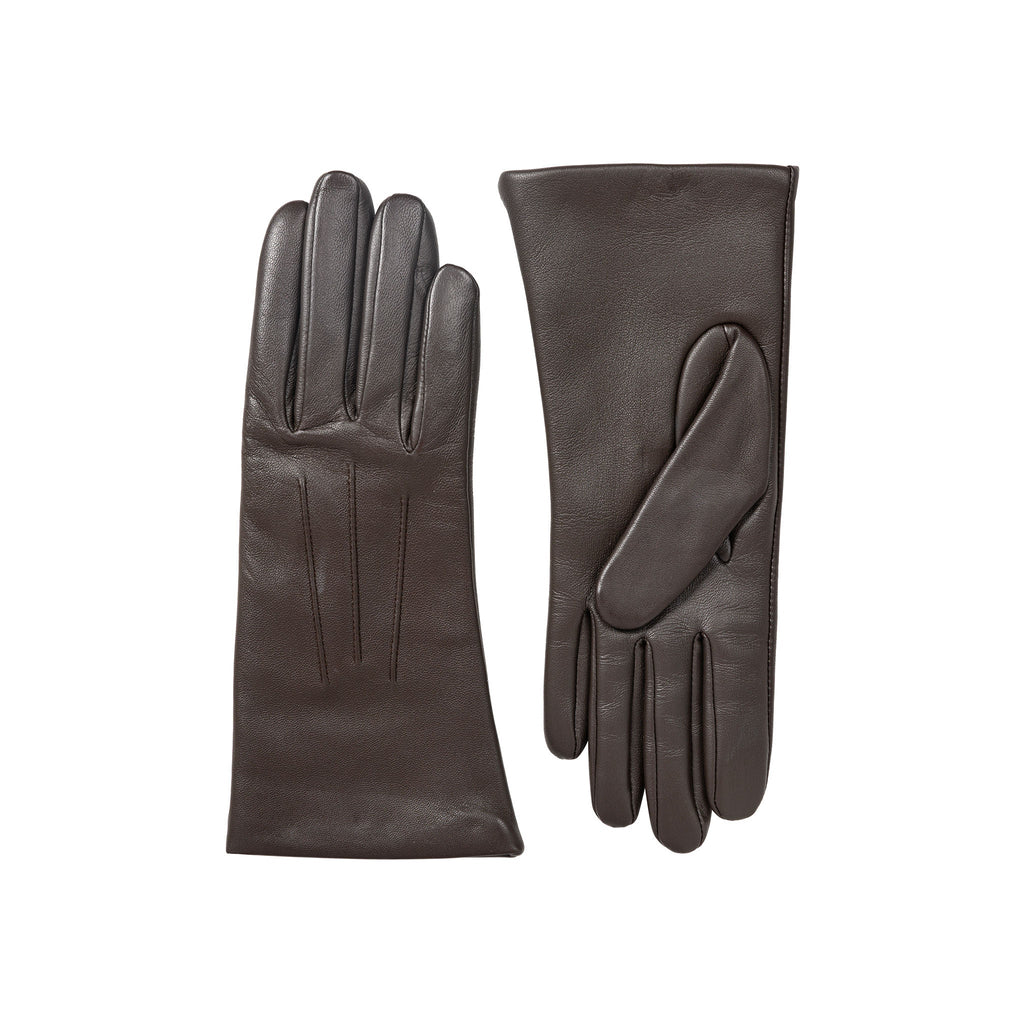 Women’s Leather Touchscreen Gloves with Cashmere Lining – Maron