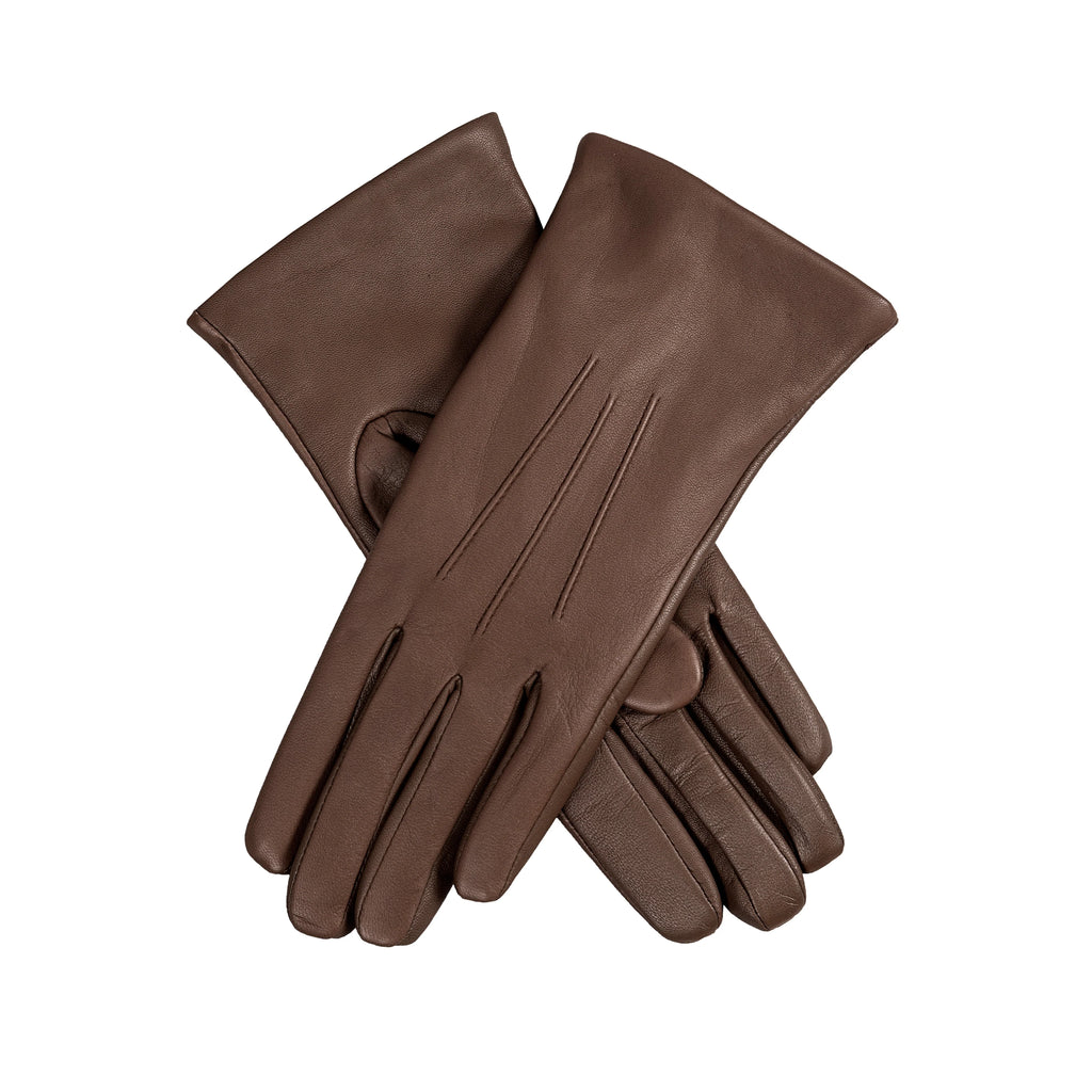 Women’s Leather Touchscreen Gloves with Cashmere Lining – Maron